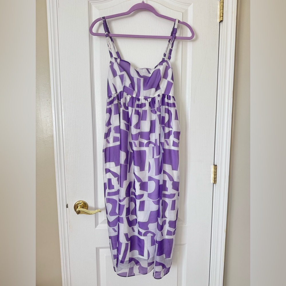 Baum und Pferdgarten Aspen Geo Midi Dress Purple Abstract Print  EU size 38 US 6